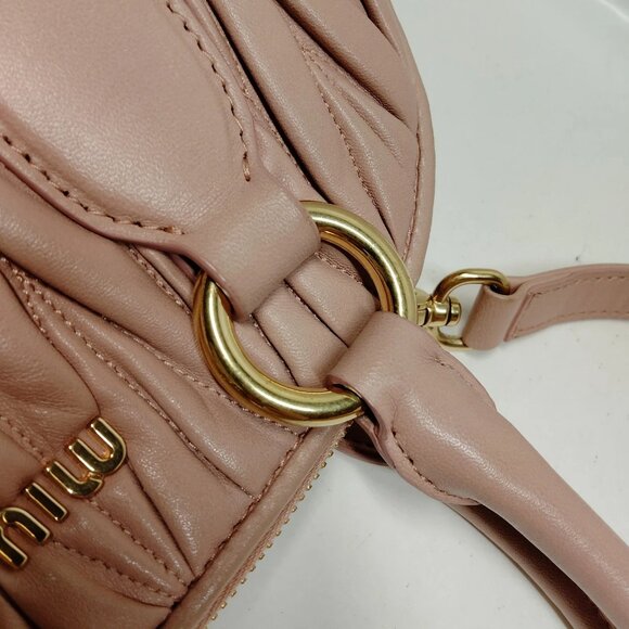 Authentic Miu Miu Matelasse Pink Leather Hand Bag mon780-111025 - Picture 7 of 16
